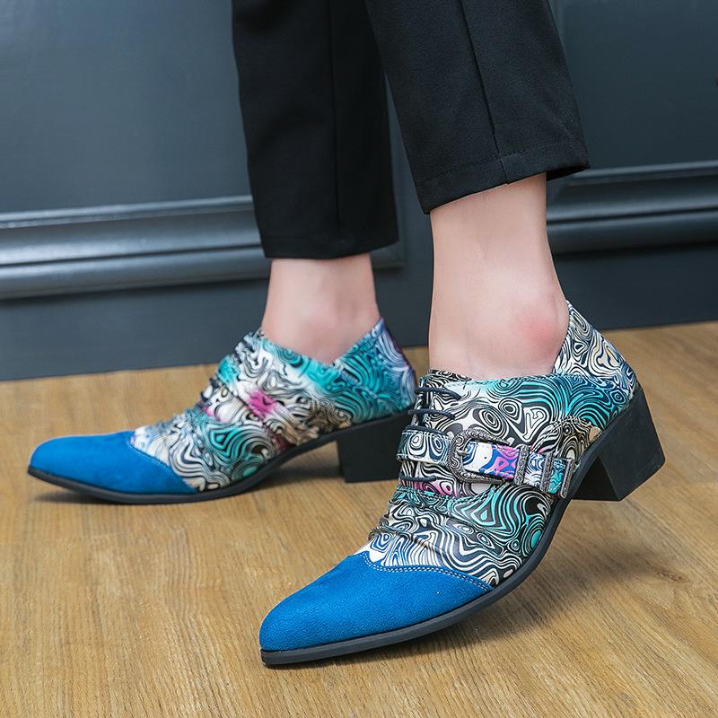 European & American 2025 Men's Fashionable Mid-Heeled Pointed Toe Loafers - Spring & Autumn Collection