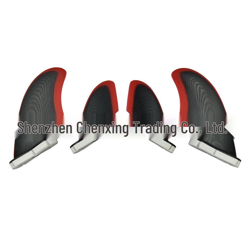 Two-Tone Spliced RM Rudder Surfboard Fiberglass Fish Tail Fin With Double Tabs RM