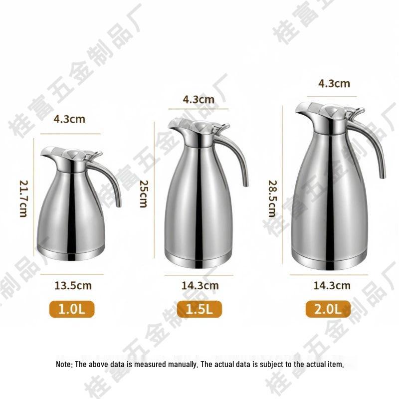 

Stainless Steel Vacuum Flask Thermos - Double Layer, Easy-to-Carry Hot Water Bottle Commercial - 1500ML - Natural Color - Gift Box
