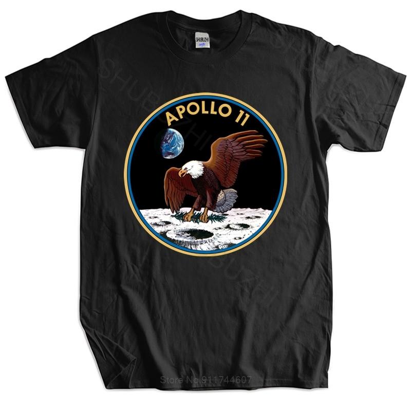 New T Shirt Black Tops for Men APOLLO 11 ADULT T-SHIRT Novelty Cool Tops Men T Shirt Cotton Tshirt for Boys