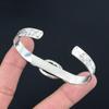 Natural Imperial Jasper Gemstone Bangle Crescent Moon Adjustable 925 Silver