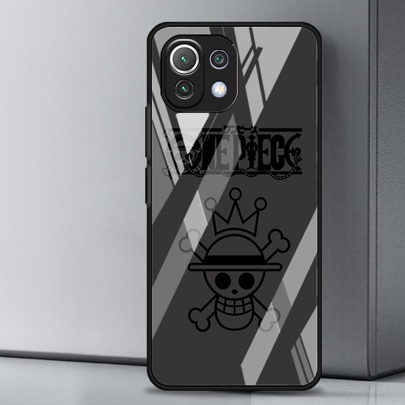 

Аниме OneS P-ieceS Логотип Чехол для Xiaomi mi Note 10 13 10T 12X 12T 11T 10 Pro 14 12 11 Lite Стеклянная Крышка Телефона Xiaomi Mi 11