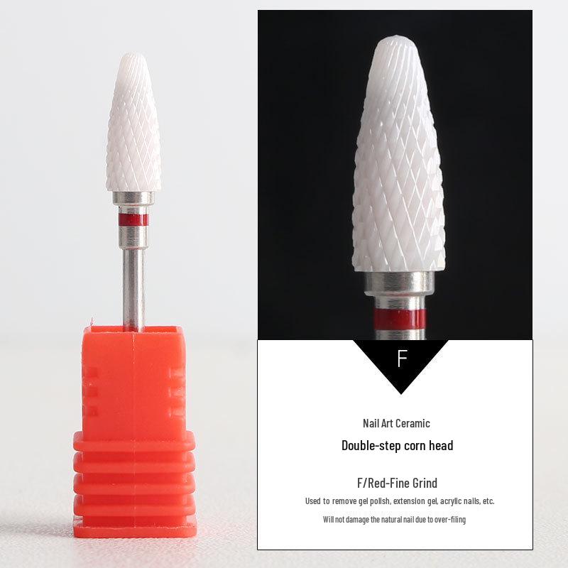 Nail Art Dual-Step Ceramic Grinder: Corn & Bullet Head