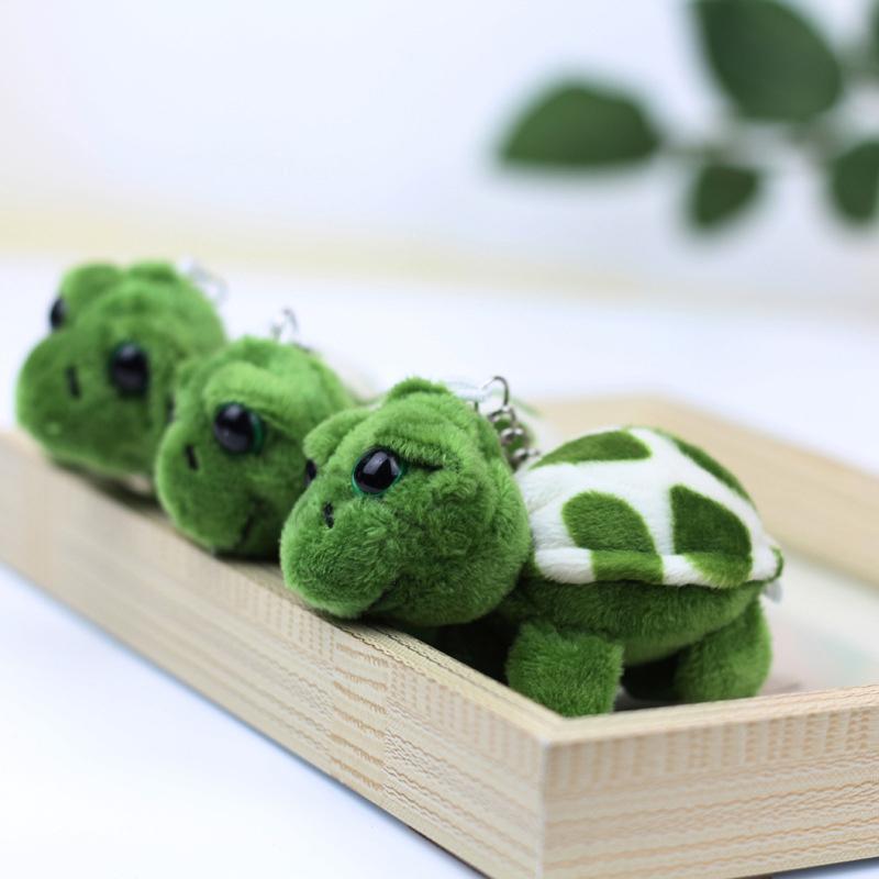 Cute Cartoon Mini Turtle Doll Keychain Pendant Girl Woman Bag Doll Plush Toy Key Ring Jewelry Small Gift Sea Animal Charm