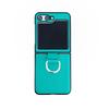 Coque Samsung Z Flip 7/6/5 Texturée Cuir avec Anneau - Housse de Protection Mode Couleur Unie