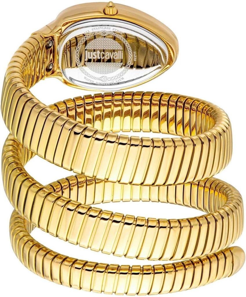 Orologio Roberto Cavalli Vezzoso con Quadrante Verde e Cinturino in Acciaio Dorato per Donna JC1L230M0045