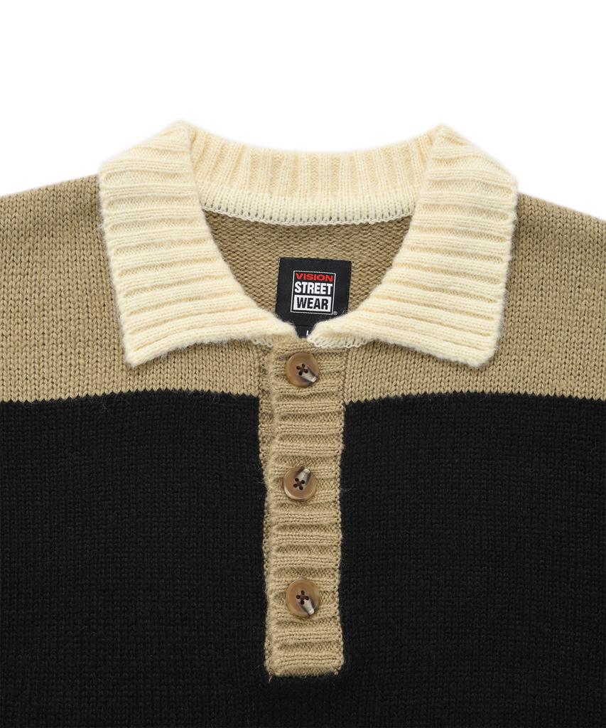 VISION STREETWEAR Vsw Washable Stripe Polo Knit Beige