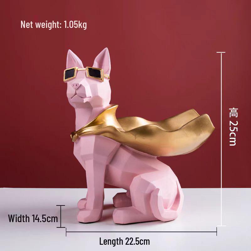 Nordic Doberman Trendy Glasses Desktop Ornament and Candy Storage for Entryway Shoe Cabinet Decor