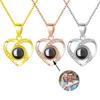 Custom Photo Projection Love Necklace with Photo Inside Crystal Pendant Projection Photo Necklace with Photo Projection