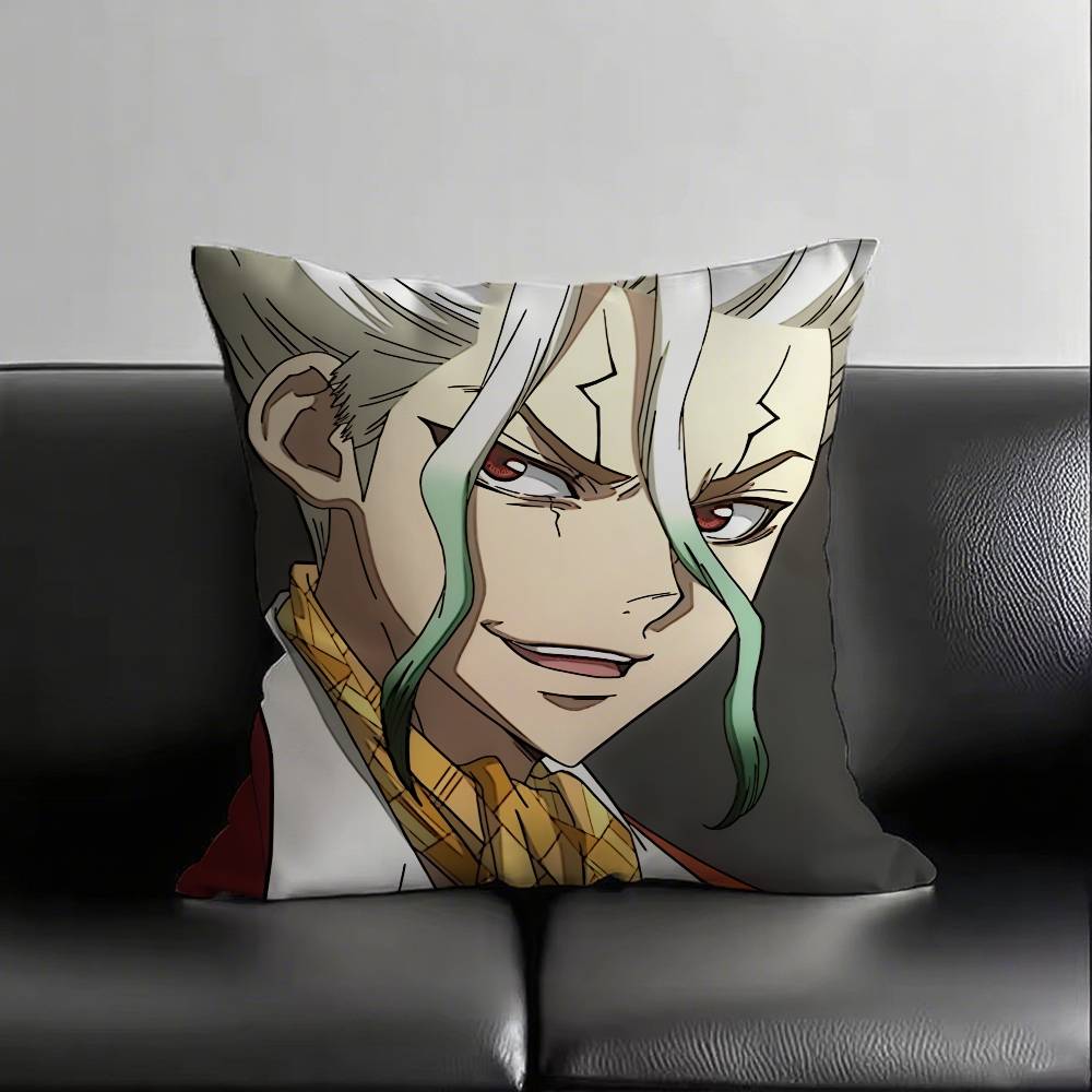 1Pc Anime Dr. Stone Pillow Case Fashion Square Pillowcase Bedroom Sofa Room Ins Decoration Leisure