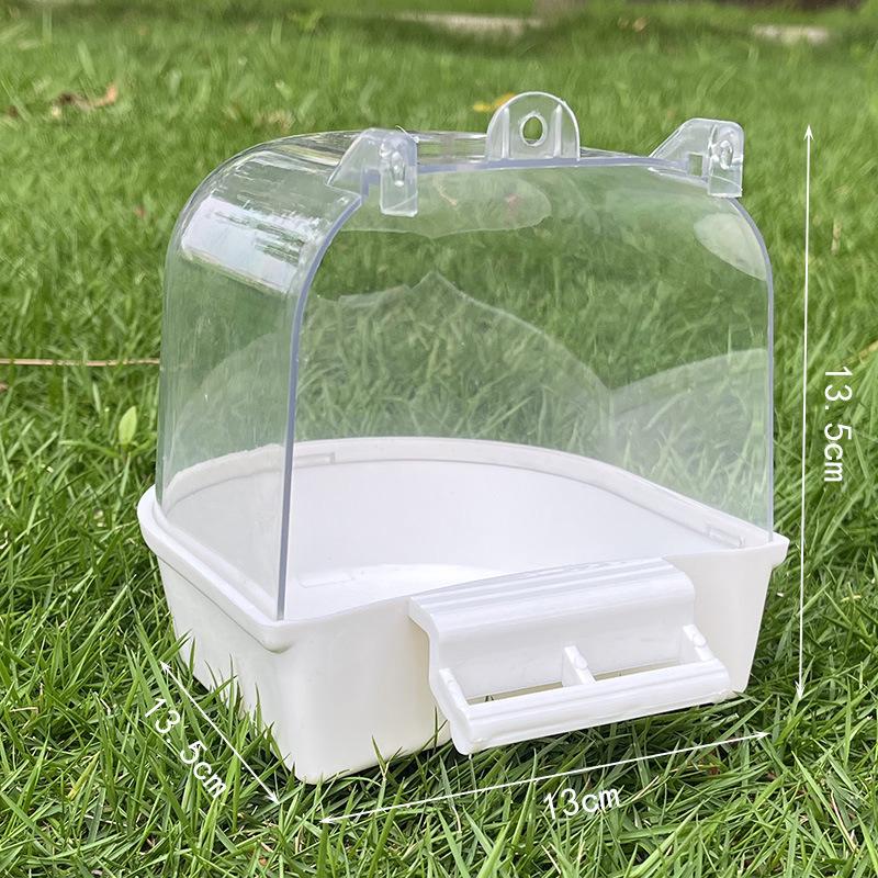 Large Transparent Bath Box for Budgies, Cockatiels, Lovebirds, Parakeets - Small Bird Toys & Supplies.