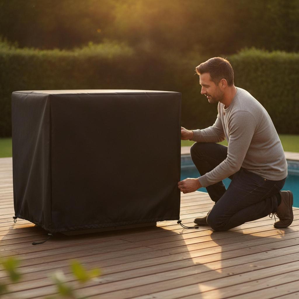 Pool Heat Pump Shielding Cover with Top Opening Resistant