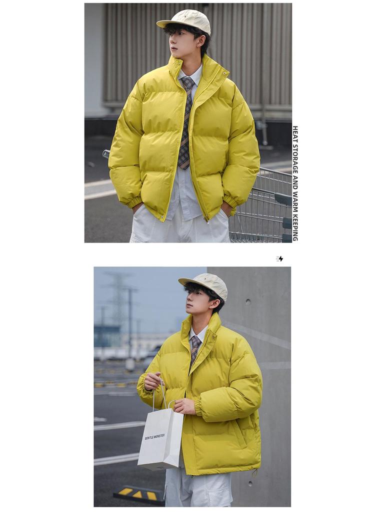 Unisex Cotton Jacket: Winter Wear for Couples, Versatile Two-Way Design, Solid Color, Casual Hooded Jacket.