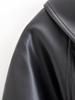 Trendy Women's Casual Black Short Leather Windbreaker - European & American Style