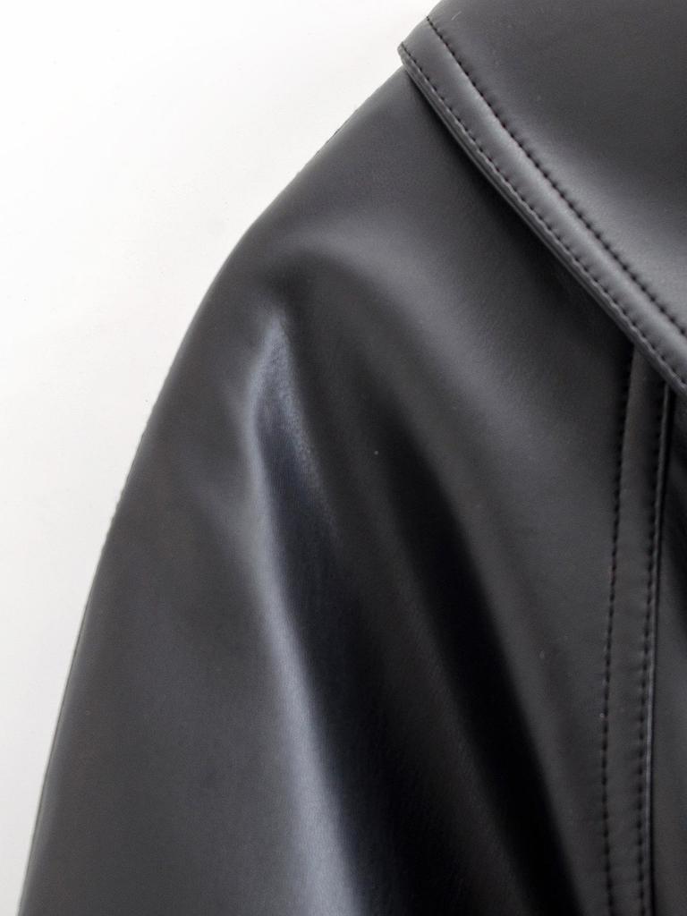 Trendy Women's Casual Black Short Leather Windbreaker - European & American Style