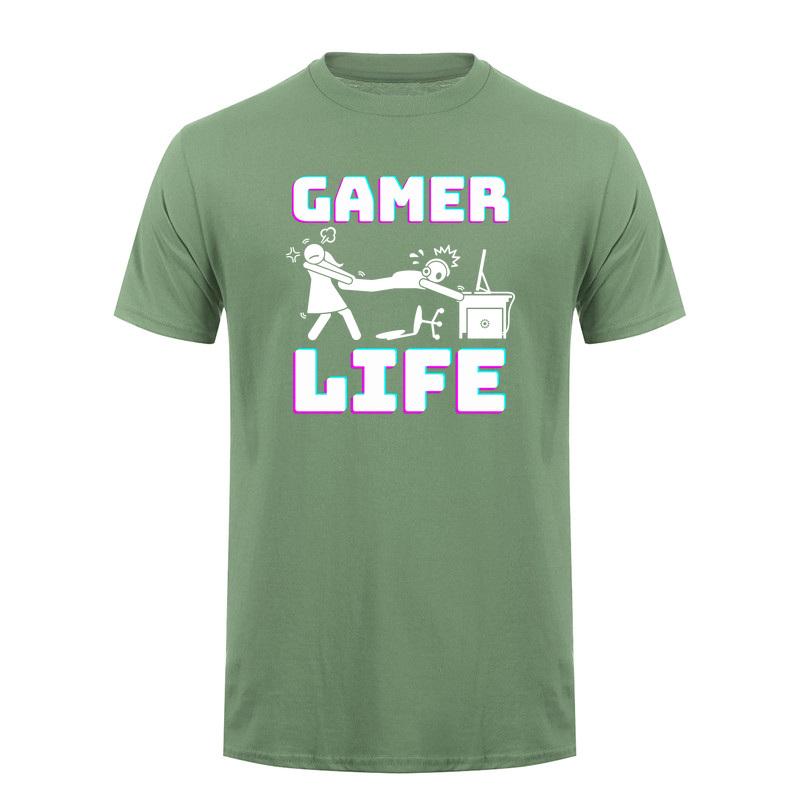 Gamer Life T Shirt Funny Video Game Player Gaming Lifestyle Computer Console Cotton Tshirts Tee Da366