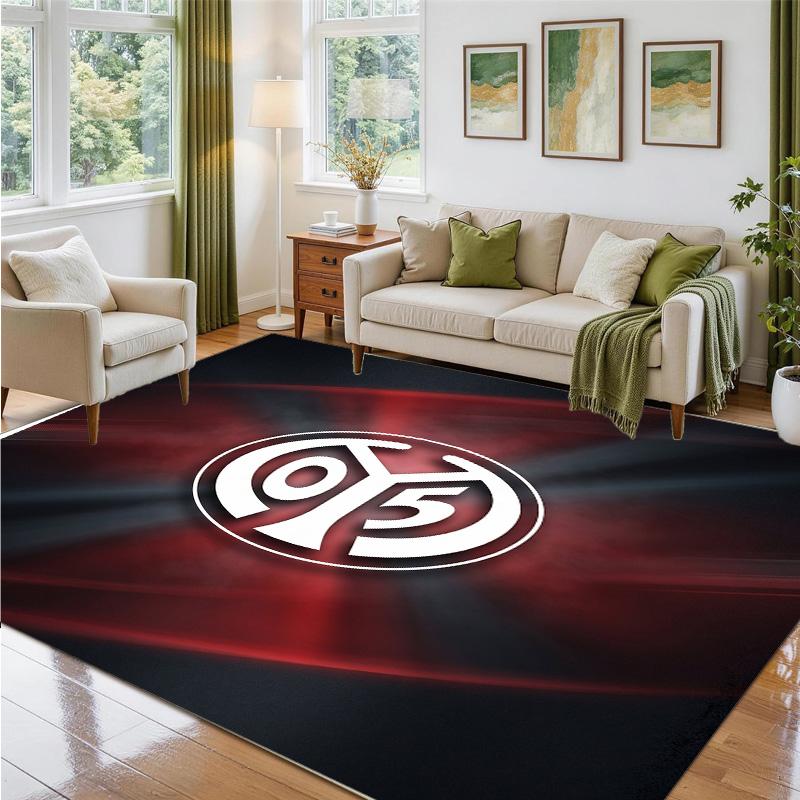 Mainz FC Design Crystal Velvet Rug Soft Decorative Mat for Bedroom Entrance
