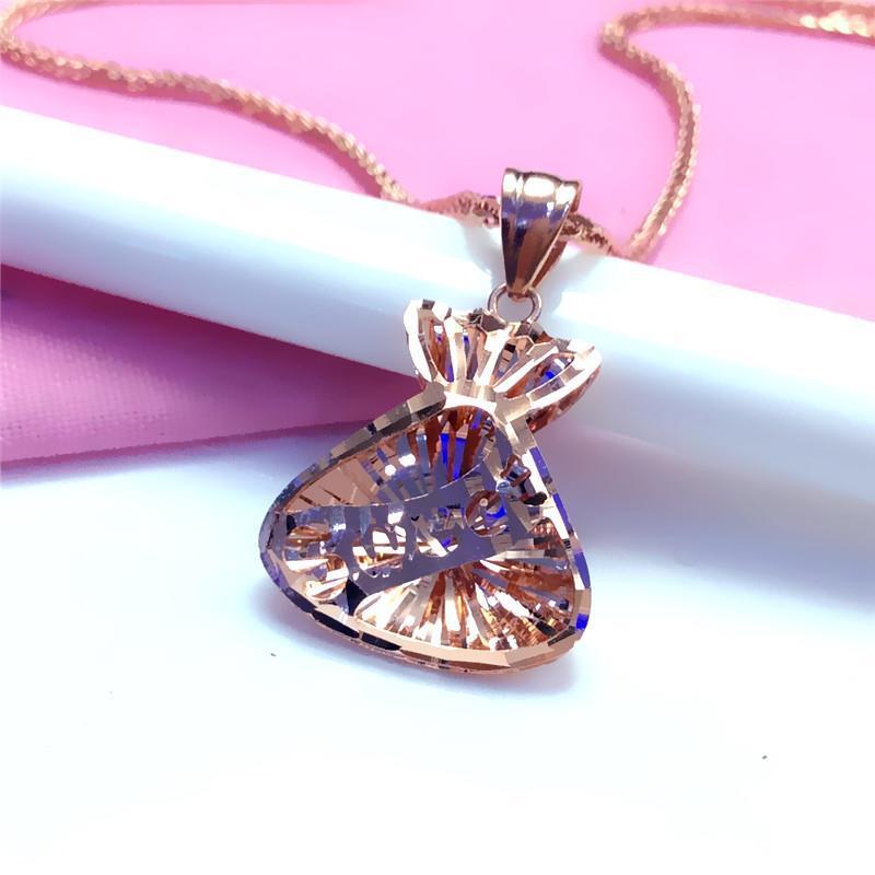 Фиолетовый Золотой Блестящий Мешочек для Денег Кулон Модный Персонализированный Цвет Позолоченный Розовое Золото Премиум Ожерелье