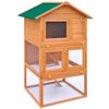 VidaXL Outdoor Rabbit Hutch Small Animal Enclosure 3 Levels Wood
