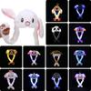Rabbit Cartoon Womens Hat Winter Plush Moving Bunny Ears Shine Earflaps Movable