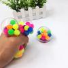 Non-toxic Fidget Toy Rainbow Anti-stress Fidget Sensory Toy 3pcs Soft Ball Colored Beads Autism Mood Squeeze Relief Healthy Vent Kids Toy