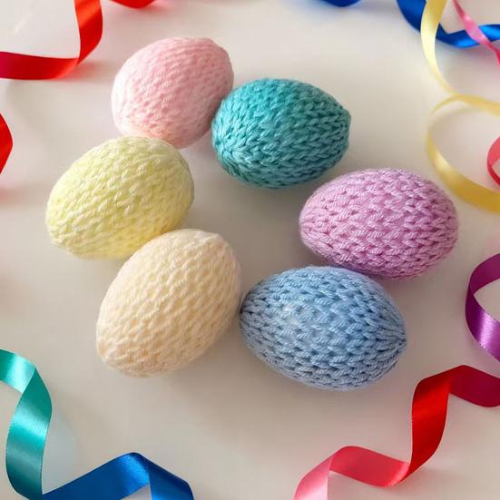 Dekorative påskeegg Håndvevde Pastell Strikkede Påskeegg 2,36 Tommer Gjenbrukbare Vårdekorasjoner for DIY Kurver Pynt Borddekorasjon