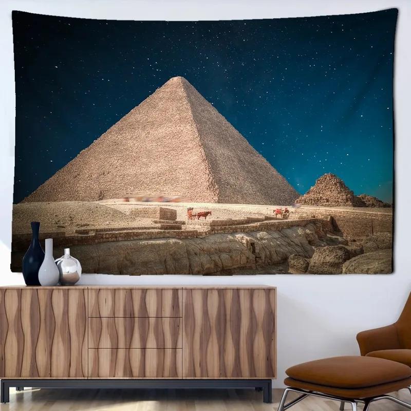 Пирамида Декоративный Гобелен Офис Гостиная Декор Домашний Настенный Гобелен 100x75cm — фото 11