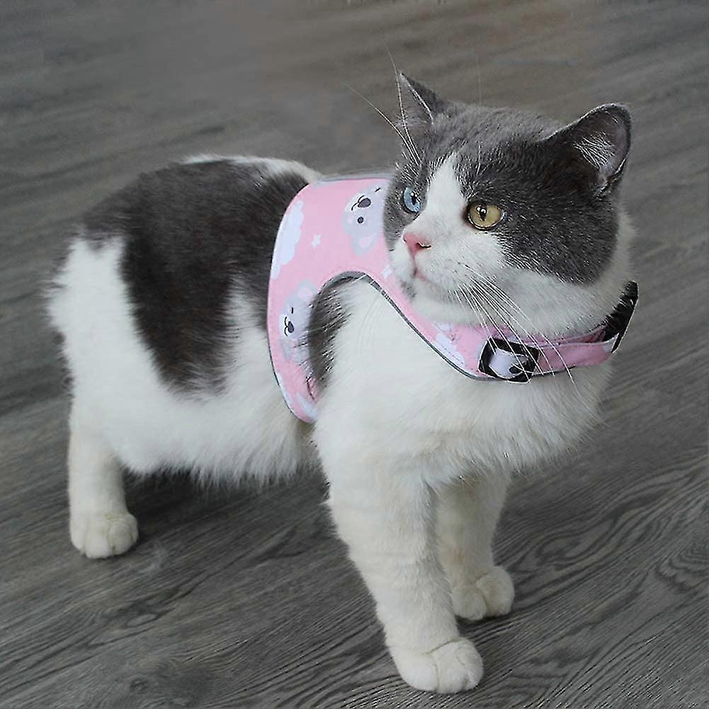 Anti-leak Cat Harness And Leash Adjustable Soft Mesh Harness compatible  Small Medium Cats Kitten