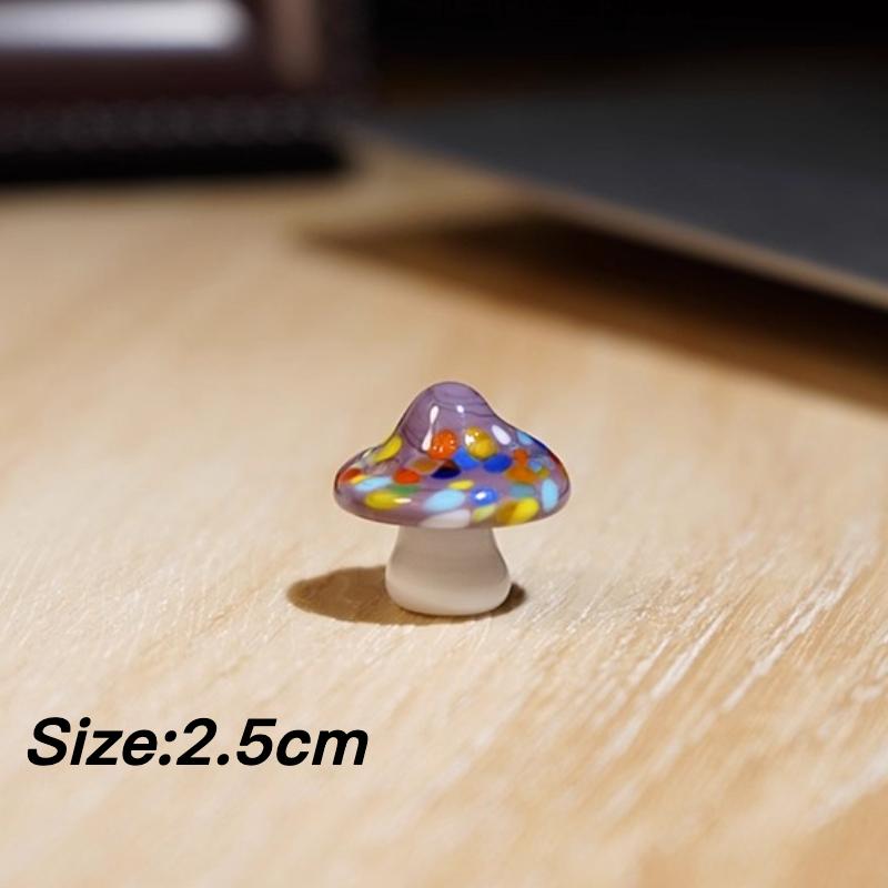 Mushroom Family Handmade Glass Ornaments Cute Mushroom Glaze Figurine Mini Car Decorations Creative Holiday Gifts Wholesales New