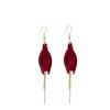 925 Silver Needle Golden Tassel Petal Earrings - Elegant, Versatile Celebrity-Inspired Design