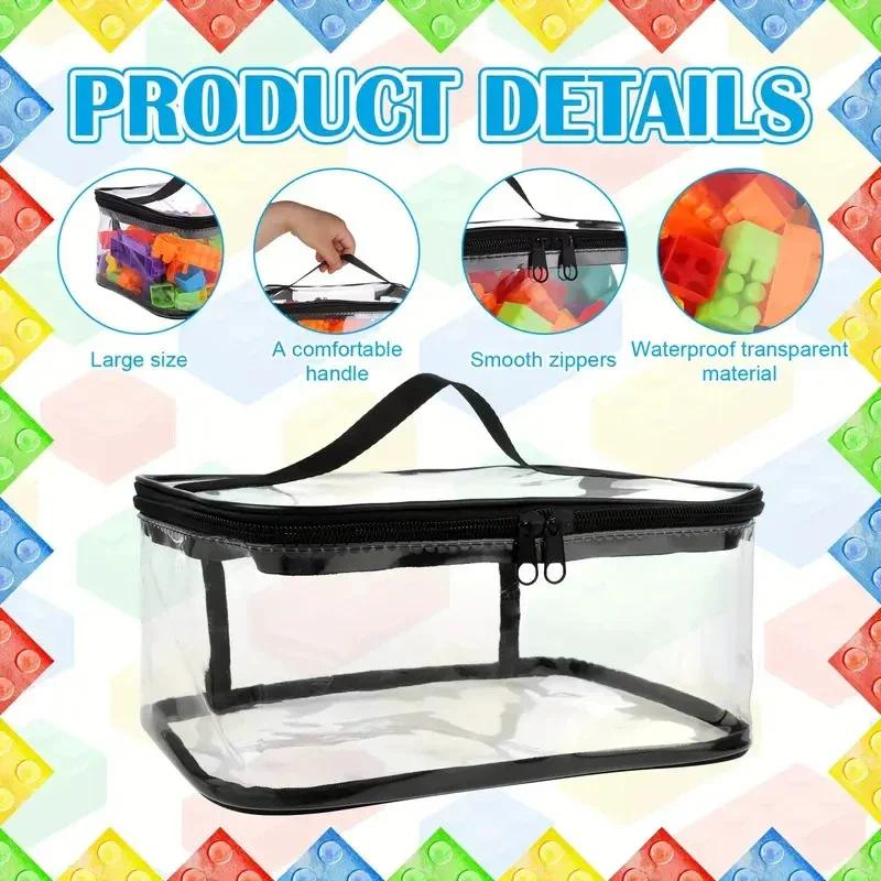 Large Capacity Transparent Mesh Zipper Toy Storage Bag - Puzzle And Block Organizer Ideal for Toy & Building Block Storage