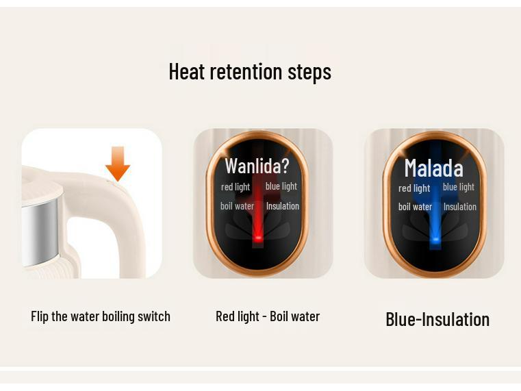 Malata Electric Stainless Steel Double-Layer Smart Insulation Kettle - Durable Household Use