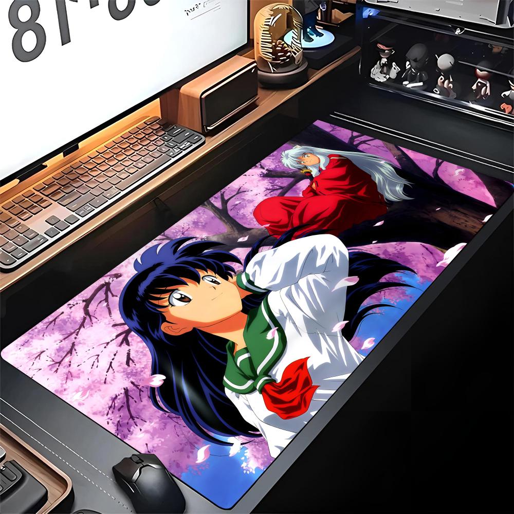 Anime Inuyasha Mouse Pad Edge Big Gaming Locking Computer Gamer Large Kawaii Rubber Art Mousepad Laptop Desk Mat