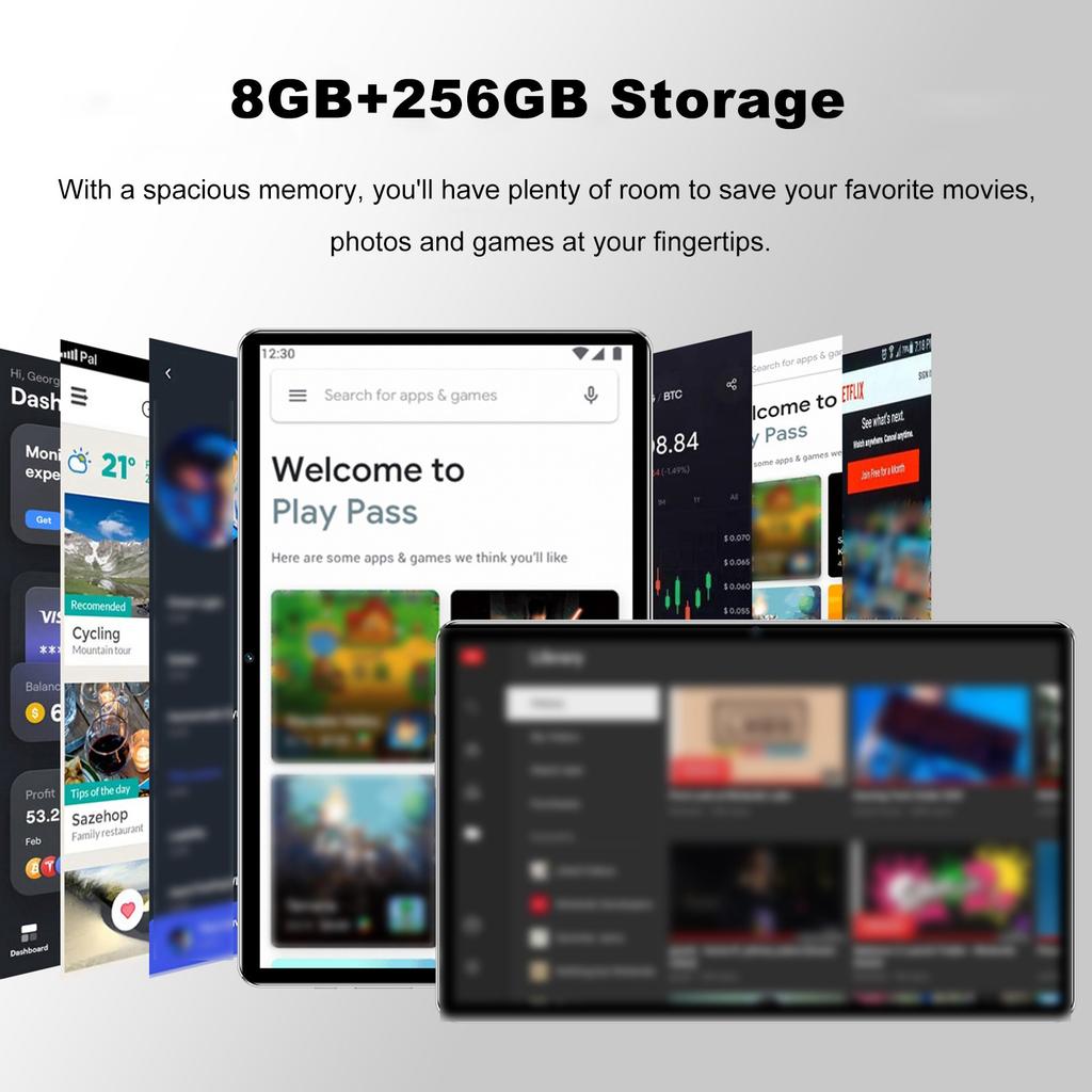 Tablet 8GB+256GB 10.1 Inch Screen 5G Calling Snapdragon 888 Processor 128GB Expandable Memory Large Storage Capacity