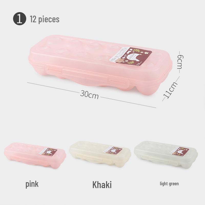 

12-Grid Fresh-Keeping Egg Storage Tray for Refrigerator and Picnic 12-Grid Egg Box (80/box) розовый