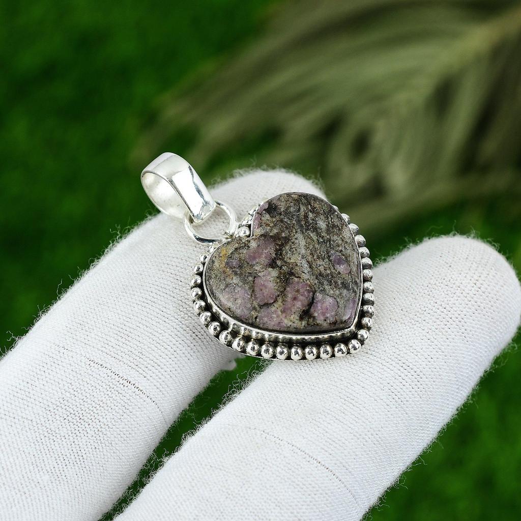 Natural Pink Tourmaline Gemstone Pendant 925 Sterling Silver Jewelry For Girls