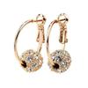 Alloy Weight Loss Earrings Coloured Diamond Small Hoop Earrings Crystal Diamond Ball Earrings