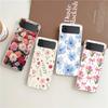 Transparent Phone Case For Samsung Galaxy Z Flip 3 4 5 6 7 Hard Folding PC Z Flip3 Flip4 Cover Soft Pale Little Flower