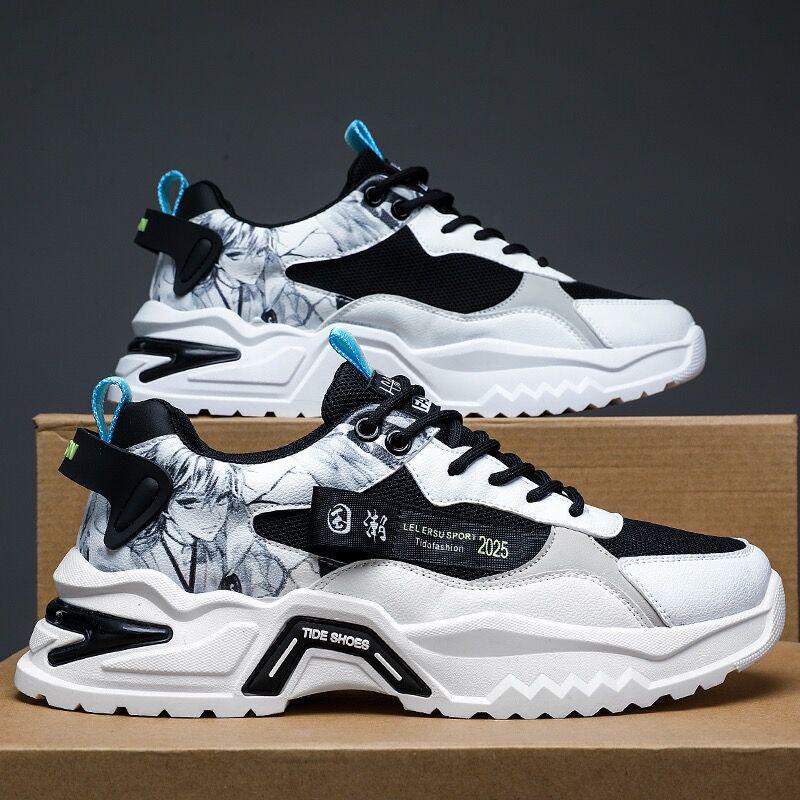 

Модні чоловічі сітчасті кросівки 2024 року на товстій підошві – дихаюче, високоякісне молодіжне взуття для тата 42