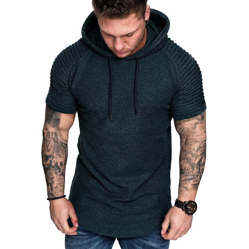 Men'S Sports Work Base Daily Wear T-Shirt Summer Men'S Solid Color Slim Fit Casual T-Shirt Short Sleeved Top