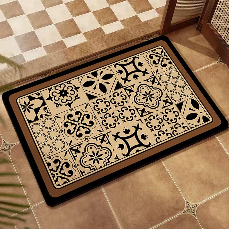 American Retro Non-Slip Diatomaceous Earth Floor Mat - Wear-Resistant Entrance and Bathroom Mat