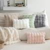 Rabbit Fur Plush Throw Pillow - Solid Color Fleece Cushion for Sofa, Bedroom, or Study
