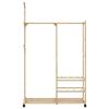 VidaXL Clothes Rack and Shelves and Wheels 100x38x175.5cm Bamboo, Coat Rack, Coat Rack with Shelf, 4008919
