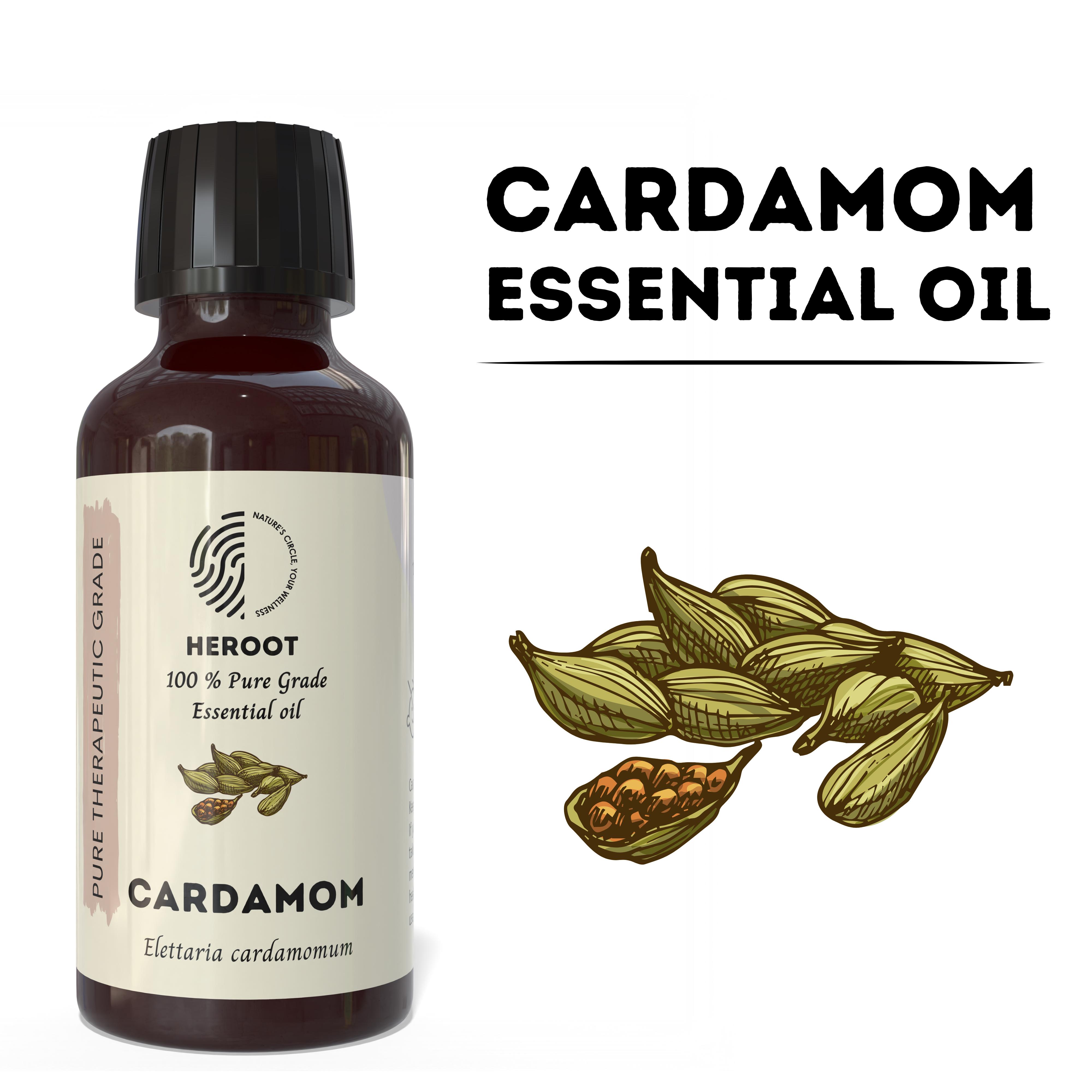 Heroot Cardamom Essential Oil | Pure Cardamom Oil | Aromatic Use Volume=10ml