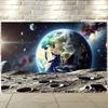 2D Mondkrater Felsiger Boden Erdansicht Kulisse für Weltraumwissenschaft Studio & Astronauten Cosplay Shooting