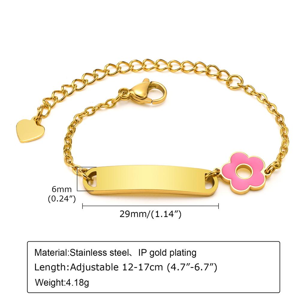 A Variety Of Children'S Curved Brand Stainless Steel Gold Bracelet Women, Fashionable Personality Can Be Engraved 798