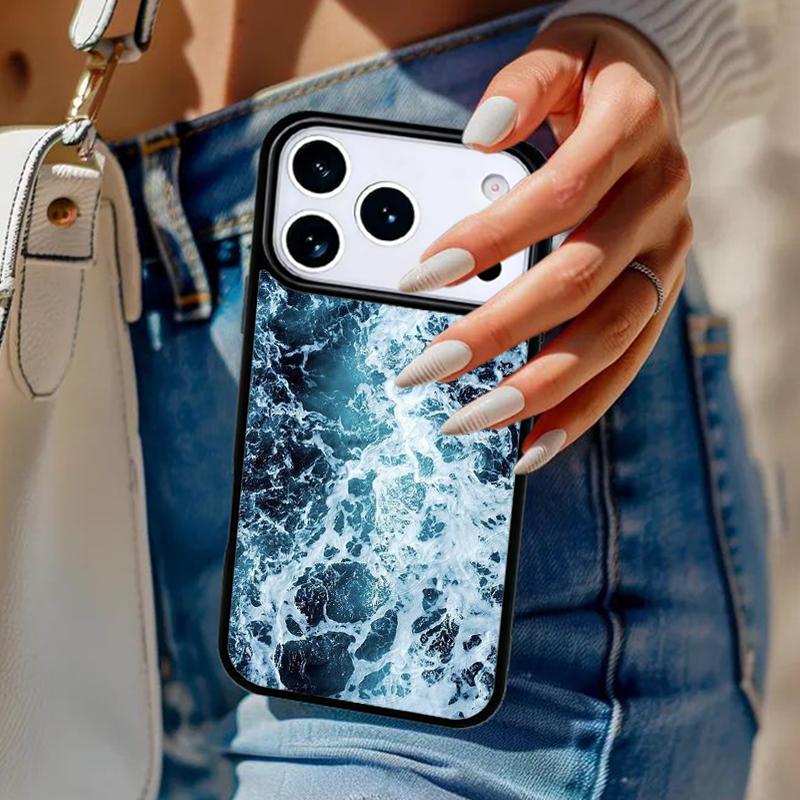 Blue Ocean Waves Sea Phone Case For iPhone 17 Air 14 15 13 12 Max Cover For Apple 14 15 16 16e 11 Pro Max Plus Coque