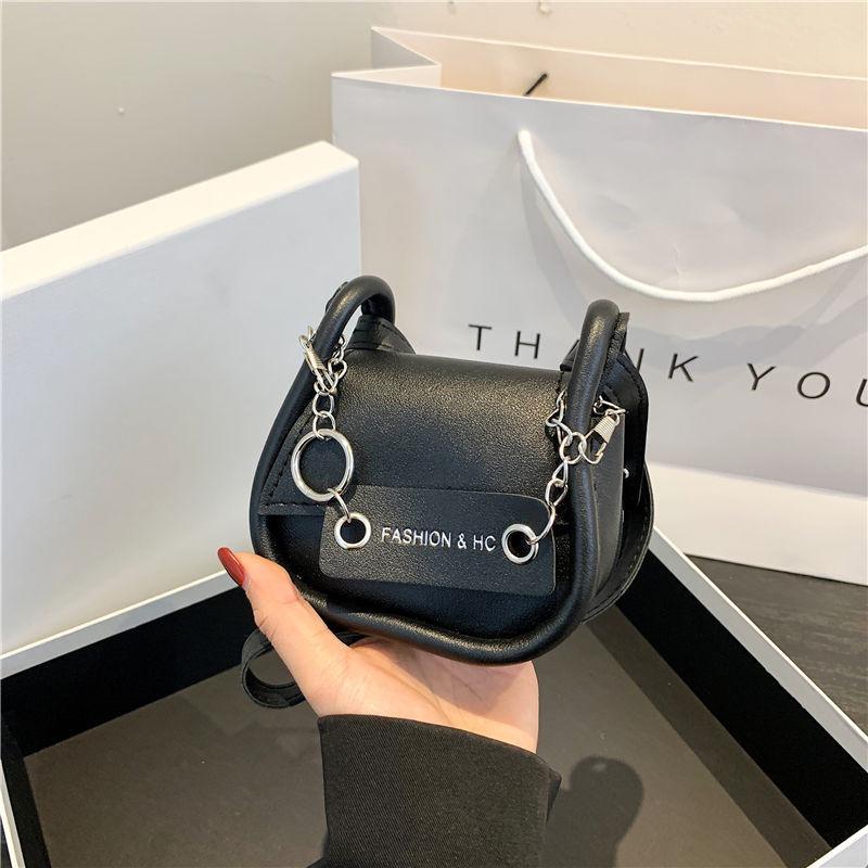 

Fashionable Mini Shoulder Bag For Women Versatile Pu Saddle Purse For Daily Use чёрный