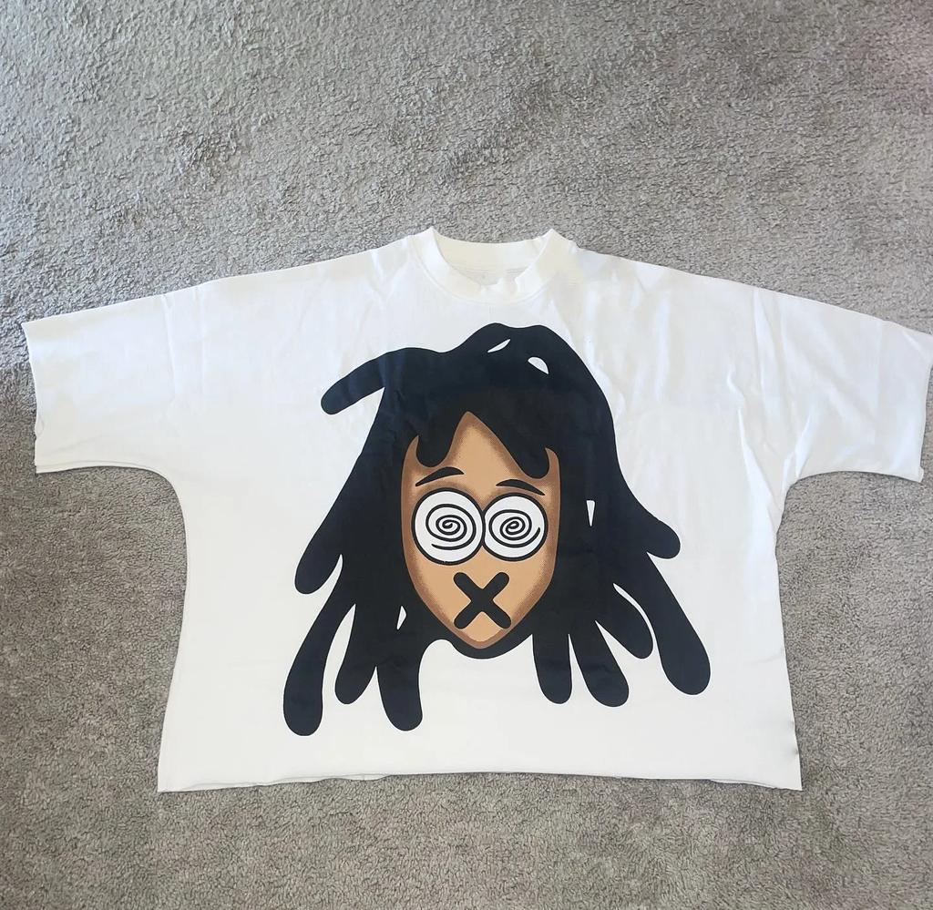 Chic American Anime Cartoon Street Hiphop Cotton Unisexs Summer Fashion Loose Graphic T Shirts Streetwear Harajuku Unisex Tops