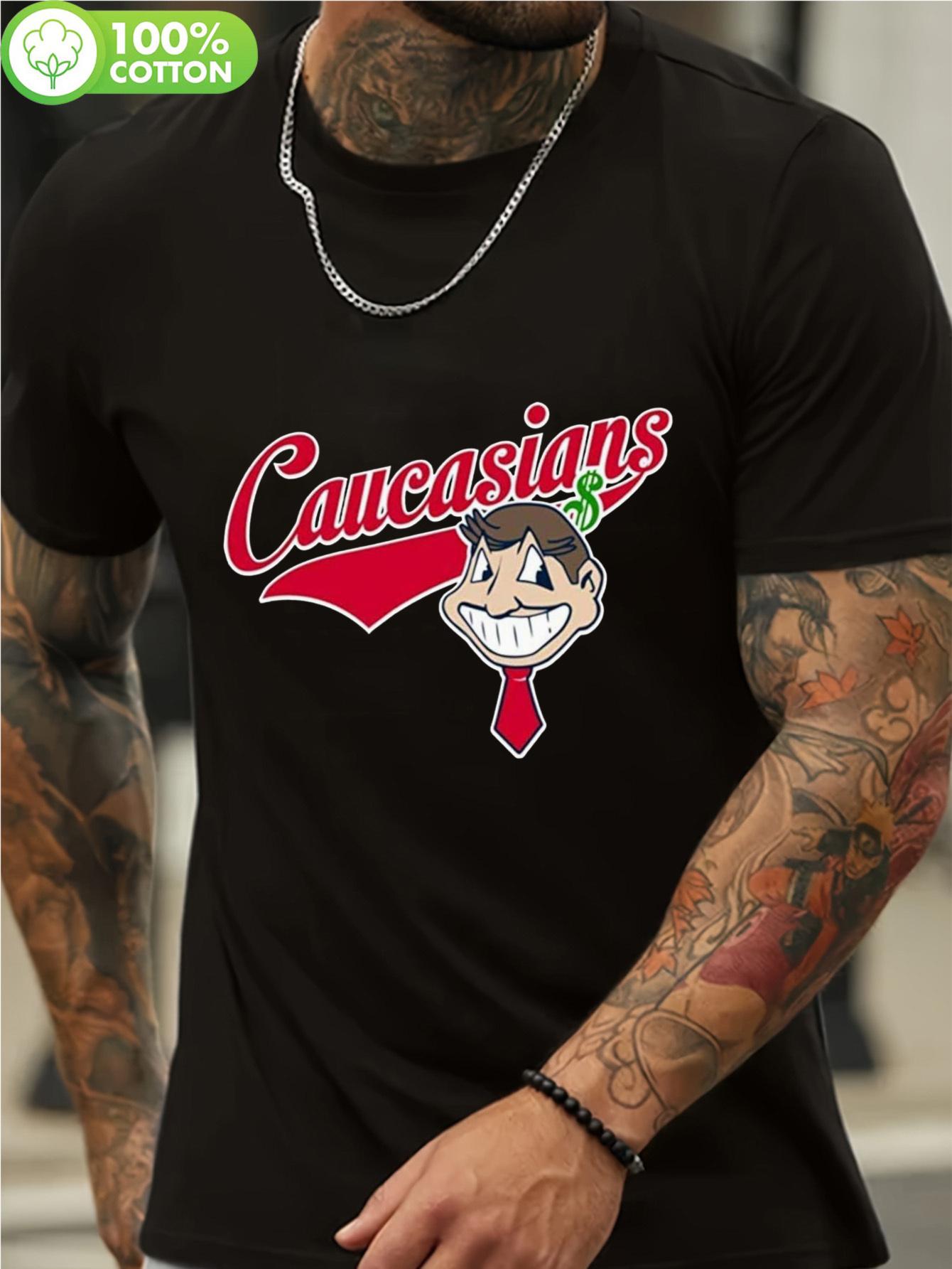 

Cleveland Baseball Graphic T-shirt - 100% Cotton Breathable Tee with Playful Red & White Cartoon Design M